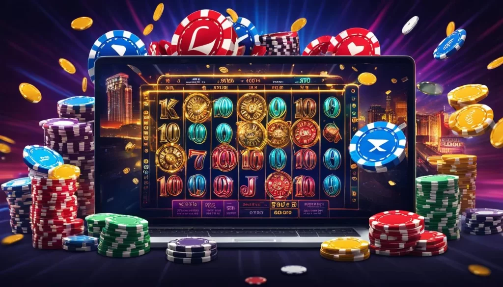 Hình ảnh minh họa ưu đãi nạp tiền hàng ngày hoặc hàng tuần tại Win55, với các đồng tiền vàng xếp chồng lên nhau và biểu tượng phần trăm thưởng, thể hiện lợi ích khi nạp tiền thường xuyên.